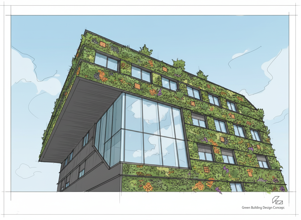 Interior de oficina moderna y ecológica